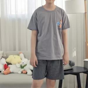 주니어 남아 초등학생 곰돌이 반팔 반바지 세트 유아동 어린이파자마