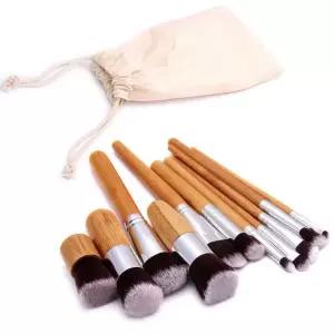 우드 메이크업 브러쉬 11종 파우치세트 블러셔브러쉬
