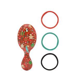 [미국배송] 습식 브러시 미니 디탱글러 헤어 엘프 키트 울트라 소프트 인텔리플렉스 브리스틀 디탱글링 브러시가 모든 모발 유형(습식 건조 및 손상)을 위해 엉킴을 미끄러뜨립니다. 1개와 엘라스틱 3개