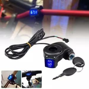 전기 자전거 전동  스쿠터 LED 디지털 디스플레이 배터리 전압 표시기 잠금 및 키 포함