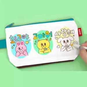 5인용 장애인식개선 만들기 응원 수어 도안 캐릭터 파우치 컬러링꾸미기 학습교재