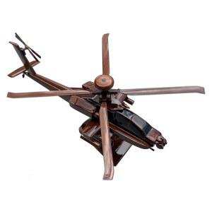 테소트 AH-64 아파치 마호가니 우드 데스크톱 헬리콥터 모델