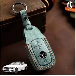 벤츠 S500 스마트키 케이스 가죽 키홀더 자동차 키 보호대 차량 장식 관리 액세서리