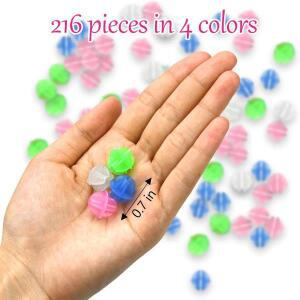 소리를 내는 야광 점등 자전거 스포크 비즈 - 어린이 바퀴 장식용 플라스틱 원형 다색 야광 비즈(216개)