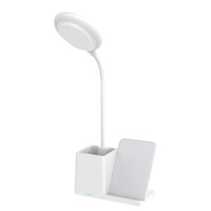 3in1 무선충전기 결합 스탠드등 흰색 책상 독서 조명