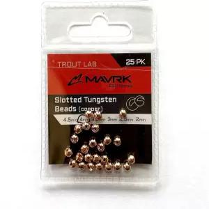 마브르크 플라이 낚시 슬롯 텅스텐 비드 25개 리필 팩 유로 님프 스타일 5가지 필수 색상 골드 실버 구리