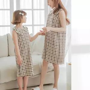 여아 엄마 커플 실내복 빅카라 나시 원피스잠옷 집콕룩 가을룩 꾸안꾸