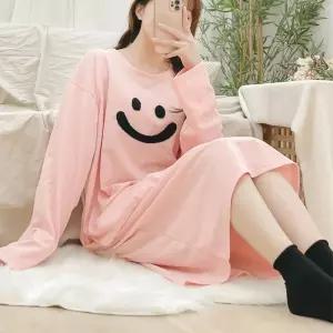 간절기 스마일 긴팔 원피스 잠옷 4컬러 이지웨어 여성치마 스타일링 가을룩