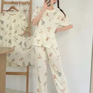 반팔 반바지 긴바지 원피스 4pcs 잠옷세트 이지웨어 브라이덜샤워 편한옷