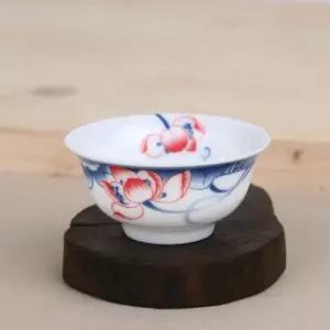 백자 홍연화문 찻잔 다기잔 50ml 찻잔 다기잔 다도잔 컵 원형잔 다기 잔