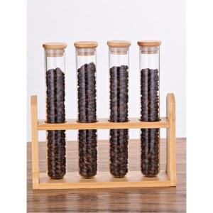 정리 커피 정돈 디스플레이 진공 찻잎 용기 정리용기 보관 원두 밀폐형 유리병