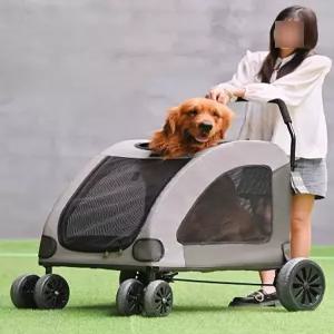 대형견 강아지 유모차 접이식 경량 산책용 반려견 트레일러 휴대용 이동장
