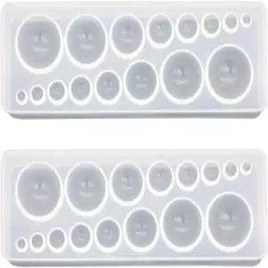 DD-life 2PCS 카보숑 젬 실리콘 몰드 귀걸이 장신구 제작 프로젝트를 위한 투명 원형