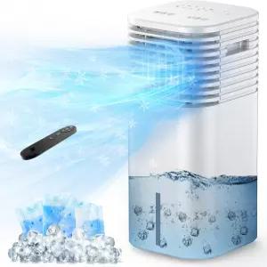 창문 없는 휴대용 에어컨 15시간 타이머 및 120° 진동 리모컨이 있는 3-IN-1 2갤 탱크 3가지 모드 속도 룸