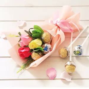 비누꽃 쁘띠 페레로로쉐 꽃다발 선물 졸업 수능 축하 응원 기념일 초콜릿 사탕 장식 부케