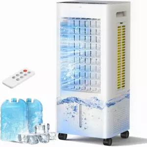 리모컨과 타이머가 장착된 증발 공기 쿨러 2200+ CFM 휴대용 선풍기로 큰 방 홈 오피스 침실 - 2.1Gal