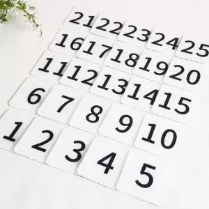 아크릴 테이블 스티커 카드 숫자 번호판 사각
