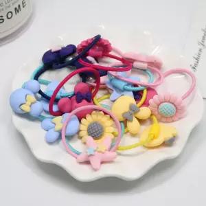 밴드 파우치 헤어 머리끈 P 20 머리 컬러 줄 세트 끈 고무 고무 방울 머리방울