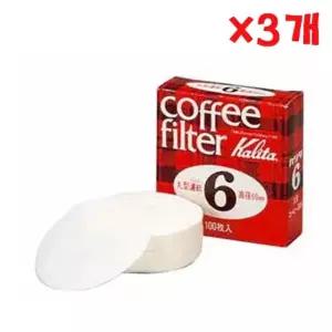 커피원형필터 6 100매 X 3개 모카포트 커피필터 원두 커피종이필터