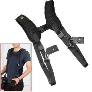 듀얼 바디 가슴 체스트 하네스 DSLR 카메라 퀵 스트랩 벨트 조끼 벨트