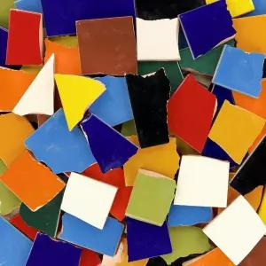 혼합 단색의 깨진 탈라베라 멕시코 세라믹 타일 10파운드