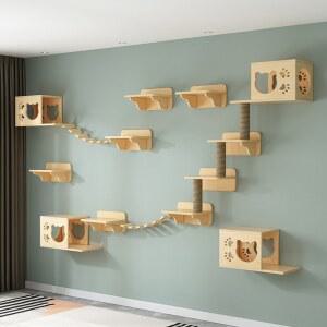 고양이등반 원목 1개 플랫폼 2개 놀이터 캣폴 둥지 프레임 기둥 원목캣타워 크레이밍 고양이놀이터