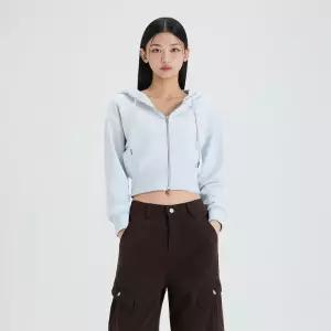 미쏘 크롭 후드 집업_MIWCMFT31A