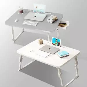 높이조절 접이식 좌식 책상 노트북 테이블 자취방 침대 위 1인용 소형 넓은 테이블(70x48cm) 2종