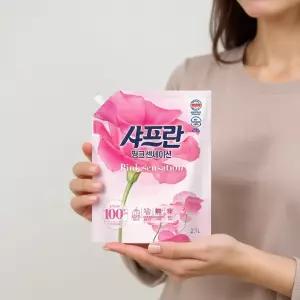 샤프란 섬유유연제 핑크센세이션 리필 2.1L 6개 실내건조 탈취효과