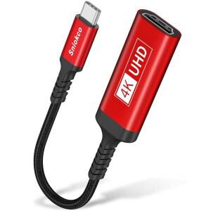 [미국배송] SNIOKCO 4K USB C TO HDMI 어댑터 THUNDERBOLT 3/4용 고속 타입 확장 케이블(아이폰호환 16 15 PRO MAX 애플호환 AIR M4/2023 아이패드호환 IMAC GALAXY S25 S24 XPS17 SURFACE BOOK 3)