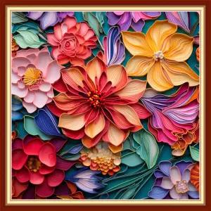 디스비비 크로스 스티치 스탬프 풀 자수 키트 DIY 11CT 면실 프린트 바늘 포인트 공예 구조 세트 세트-컬러