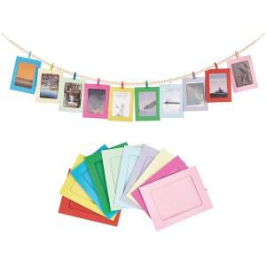 클립과 프레임이 있는 Mkono 걸이 사진 디스플레이, 보호 룸 침실 장식, 액자 콜라주 보드 벽 뮤틸 컬러 종이 및 나무 구슬 끈, 크리스마스 십대 선물