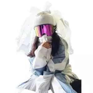 스키 헬멧 캡 고양이 커버 스노우보드 화이트 L 프리미엄 레귤러 스타일