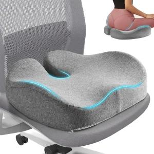 넓은 엉덩이와 허벅지를 위한 사무용 의자용 시트 쿠션 견고한 지지력 두꺼운 메모리 폼 좌골 통증 완화