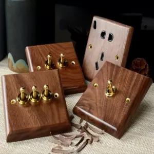 스위치 원목 앤티크 전원 전기설비자재 단일 카페 소켓 빈티지 레버