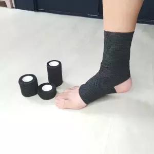 P1 자가접착 압박용밴드 붕대테이프 검정 중 사이즈 2.5cm 자가접착붕대