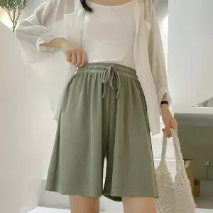 여자 여름 플리츠 찰랑 밴딩 편한 고무줄 5부 반바지 여름바지 아이스바지