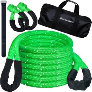 브로반틀 키네틱 리커버리 견인 로프 5인치/8인치 x 20피트 15100파운드 스내치 스트랩 오프로드 차량 Jeep