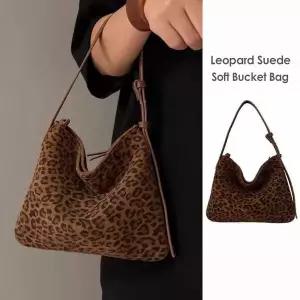 /홀리지 하르아 레오파드 스웨이드 소프트 버킷백