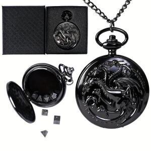 휴대용 DND 미니 주사위 세트 포켓 시계 포함 쉘 다면체 금속 던전 or 드래곤 보드 게임 7개