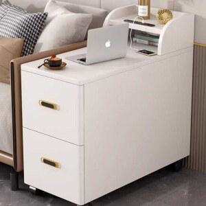 60높이 서랍 수납장 20폭 소파 거실 옆 60깊이 선반 이동식 서랍장 티테이블 간이 23 틈새 아이보리