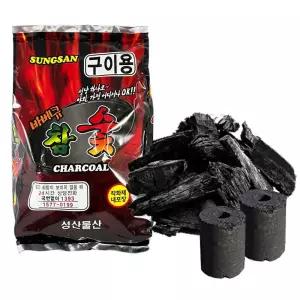 성산물산909 바베큐 참숯 650g 불쏘시게 착화제포함 참숯 흑탄 바베큐참숯