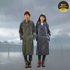 군용우의 작업용 판초 방수 우비 트렌치 롱 레인코트 군용우의 간부우의