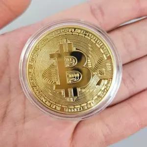 기념주화 비트코인 모양 선물용 주화 동전 기념 골드 금 재물 운 메달 수집