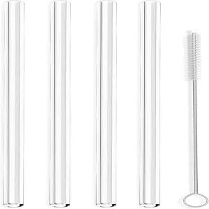 벌새 유리 빨대 클리어 스트레이트 9인치 x 9.5mm 미국산 - 스무디 차 주스 물 에센셜 오일에 완벽한