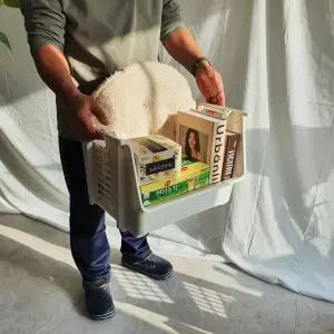 이동형 정리박스 화이트 대형 아이방 리빙박스 소품정리 장난감정리