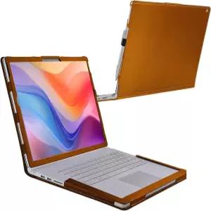 Microsoft Surface Book 3/2 15인치 노트북용 허니문 보호 케이스 커버 PU 가죽 하드 쉘 무료 접이식