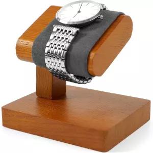 남녀공용 손목시계 팔찌 수납 디스플레이 랙(그레이) Papten 솔리드 우드 워치 스탠드 T-bar 시계 홀더