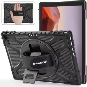 Microsoft Surface Pro 7+ Plus/ 7/6/ 5/4 케이스용 BRAECNstock 핸드 스트랩+스탠드가 있는 충격방지