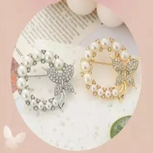 큐빅 스승의날 스카프 포인트 선물 브롯지 자켓 옷핀 브로치 어버이날 펄 진주 스타일 고급